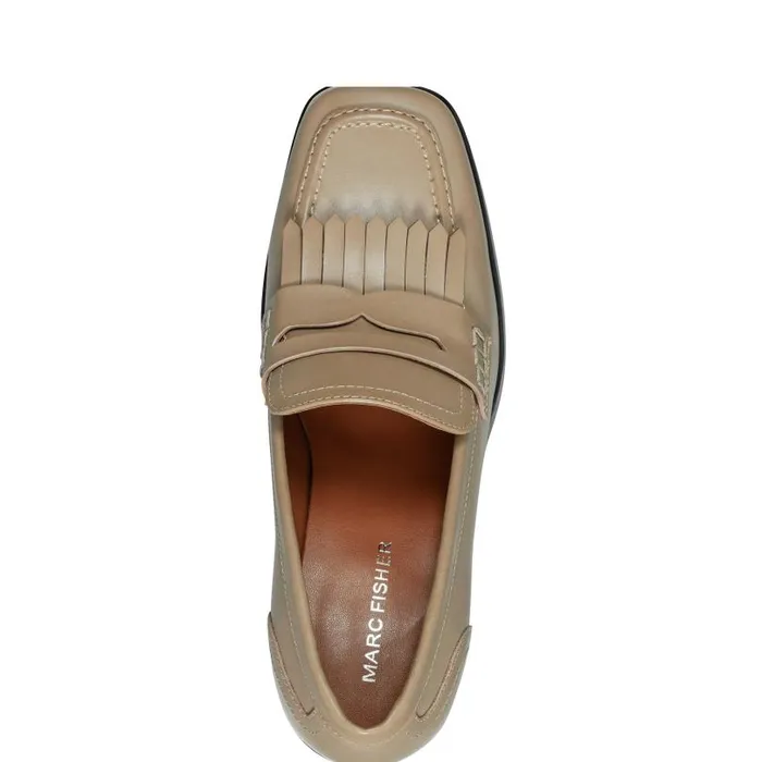 Women Marc Fisher Heels and Pumps Hamish Block Heel Loafer Taupe