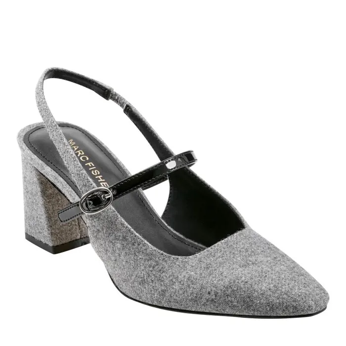 Women Marc Fisher Heels and Pumps Lanai Slingback Pump Light Grey Flannel