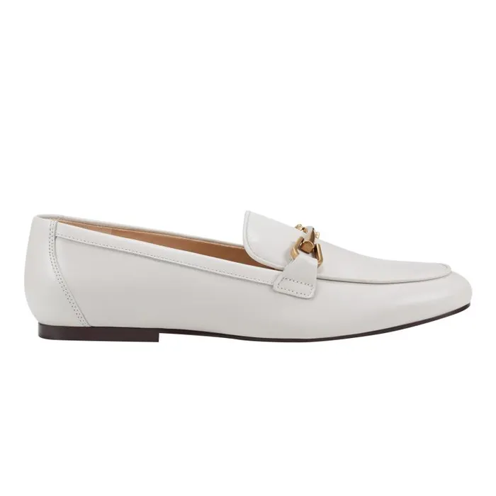 Women Marc Fisher Loafers and Flats Bleek Loafer Ivory Leather