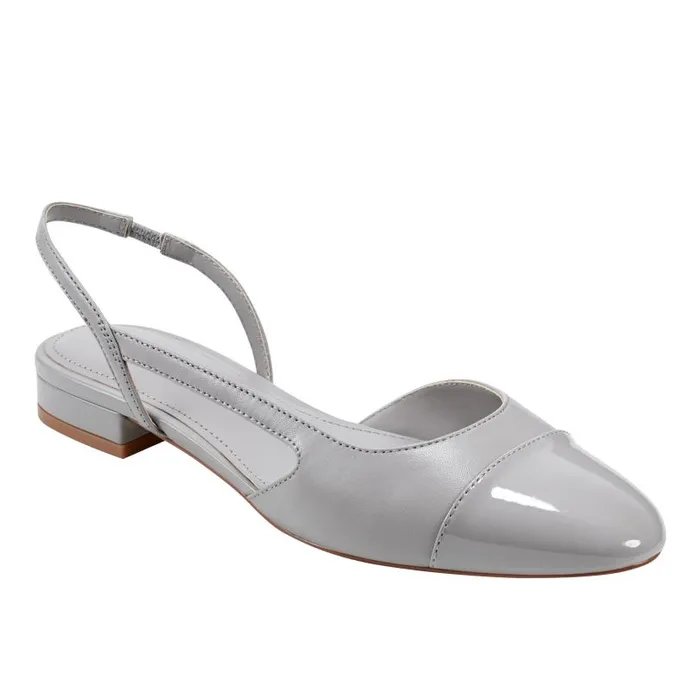 Women Marc Fisher Loafers and Flats Dela Closed Toe Slingback Dress Flat Light Grey