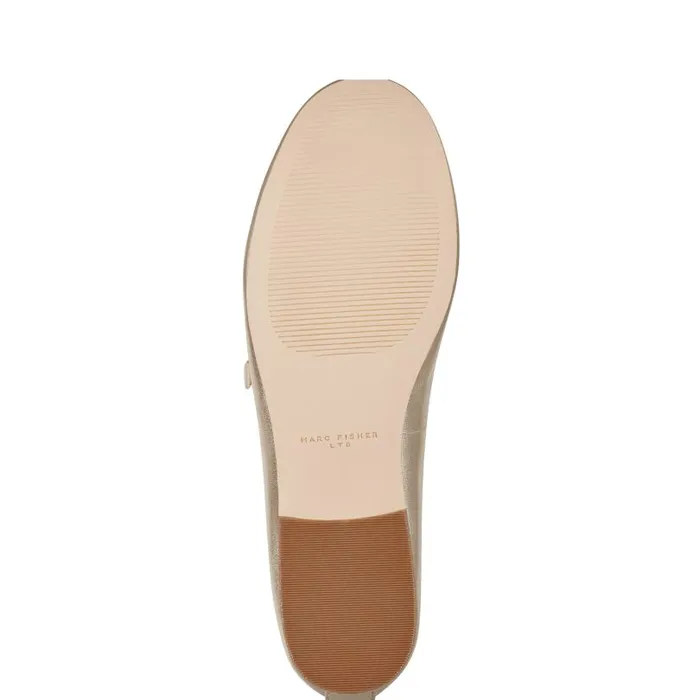 Women Marc Fisher Loafers and Flats Evie Ballet Flat Gold Leather