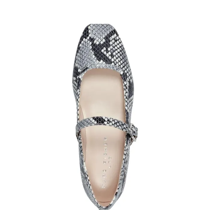 Women Marc Fisher Loafers and Flats Garissa Mary Jane Ballet Flat Natural Snake