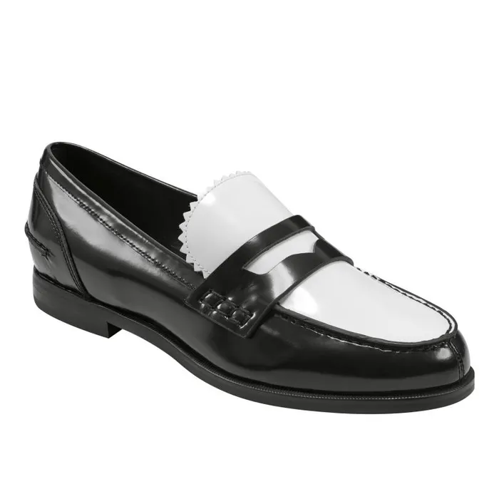 Women Marc Fisher Loafers and Flats Milton Loafer Blackwhite Leather