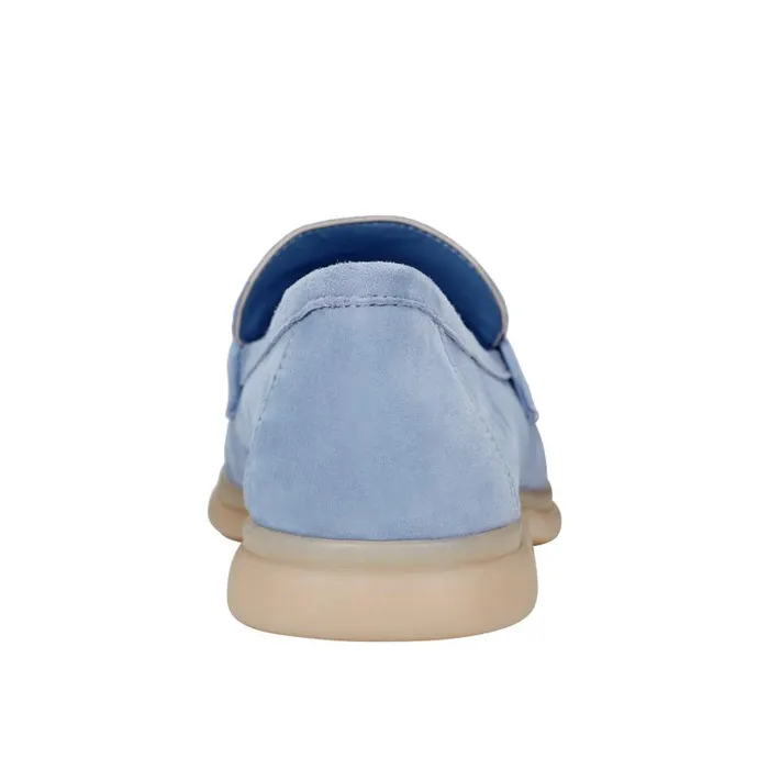 Women Marc Fisher Loafers and Flats Yanelli Casual Loafer Light Blue Suede