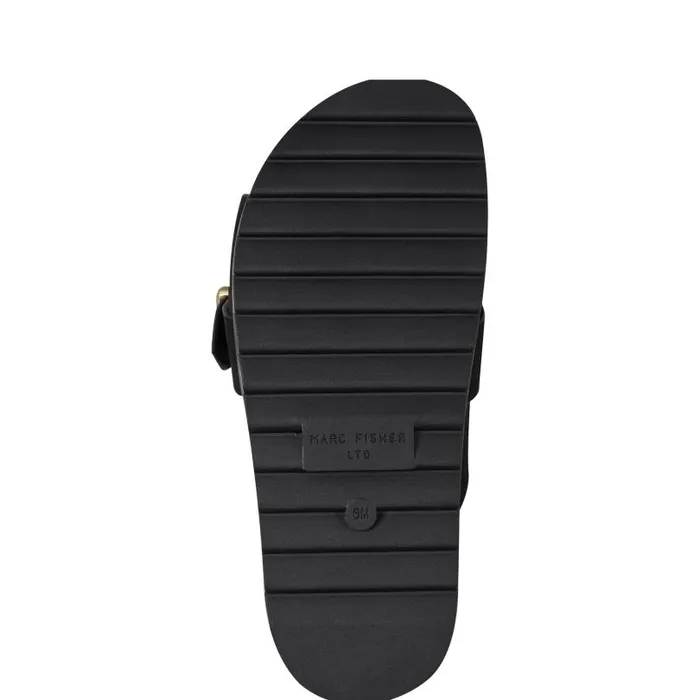 Women Marc Fisher Mules and Slides Hattie Footbed Slide Sandal Black