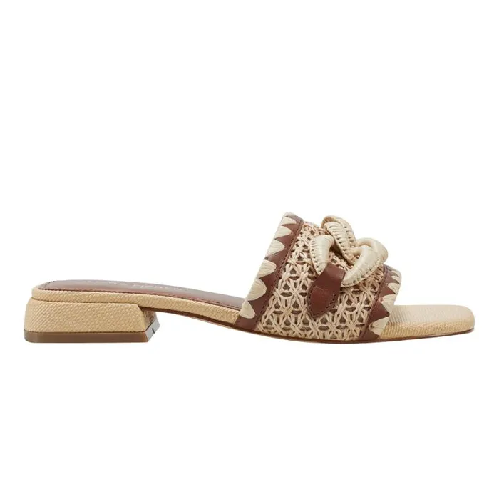 Women Marc Fisher Mules and Slides Myami Slide Sandal Naturalbrown
