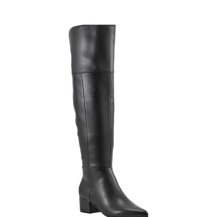 Women Marc Fisher OTK Boots Lottie Over The Knee Boot Smooth Black