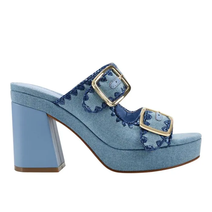 Women Marc Fisher Sandals Dalen Platform Sandal Medium Blue