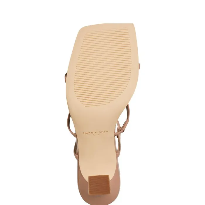 Women Marc Fisher Sandals Dennie Strappy Dress Sandal Natural Leather