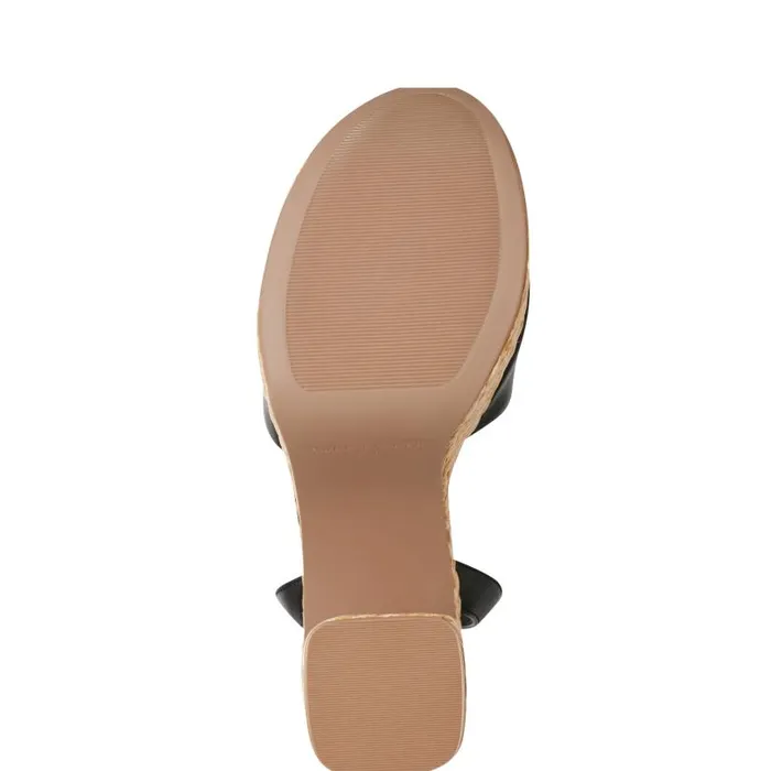 Women Marc Fisher Sandals Palyca Platform Espadrille Sandal Black Leather