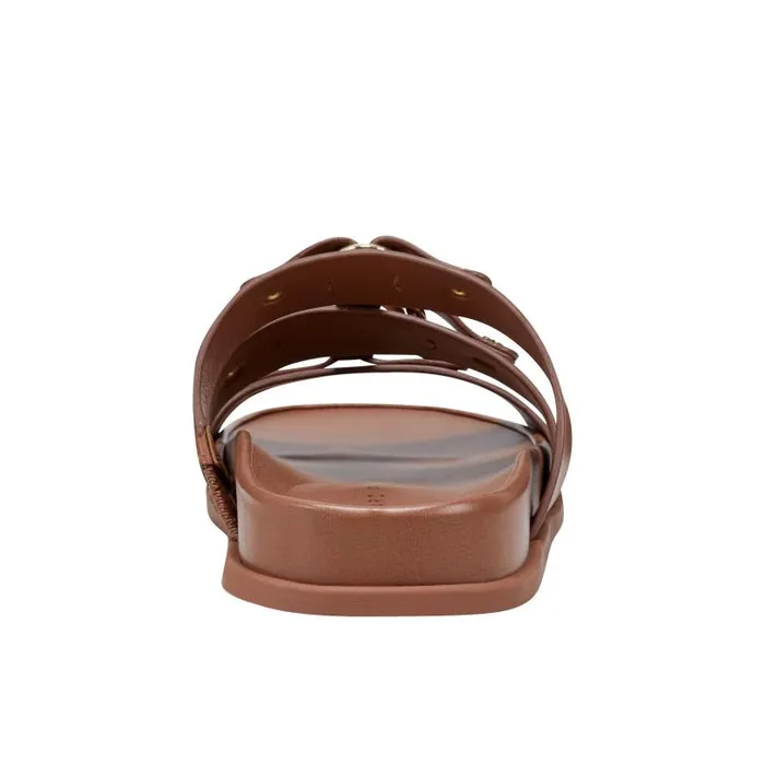Women Marc Fisher Sandals Verity Flat Footbed Sandal Brown