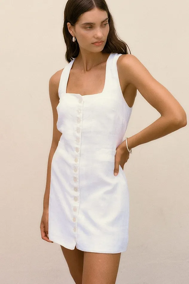 Women Marinia Mini Dress White Faithfull The Brand Dresses Women Marinia Mini Dress White Faithfull The Brand Dresses