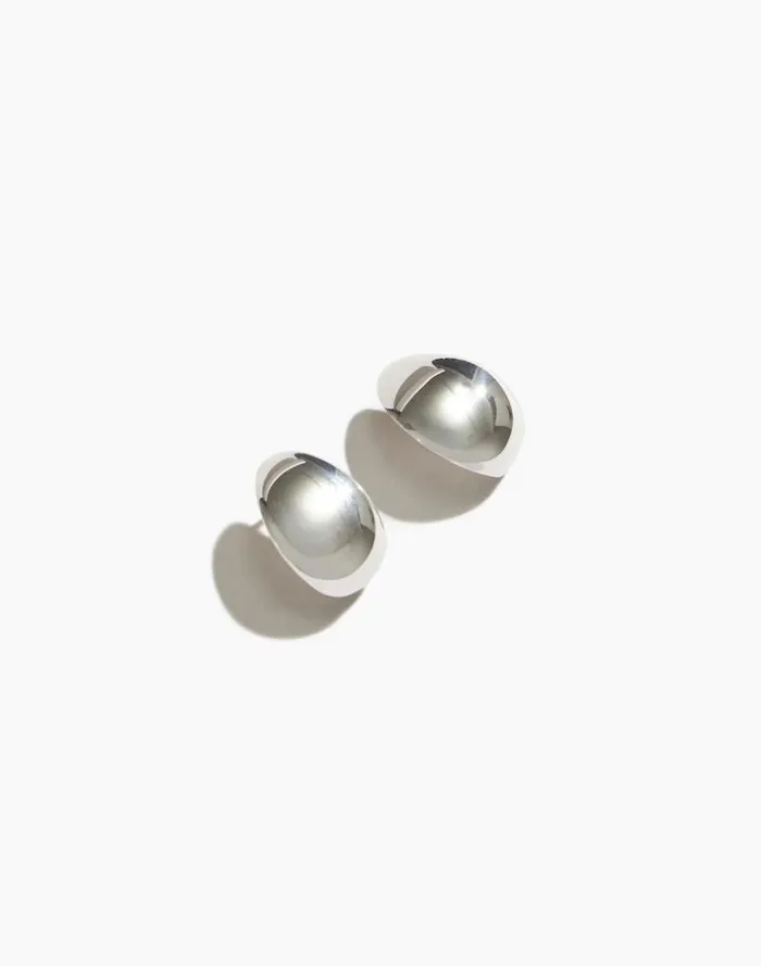 Women Maslo Jewelry Sterling Silver Huggie Earrings Silver Madewell Jewelry