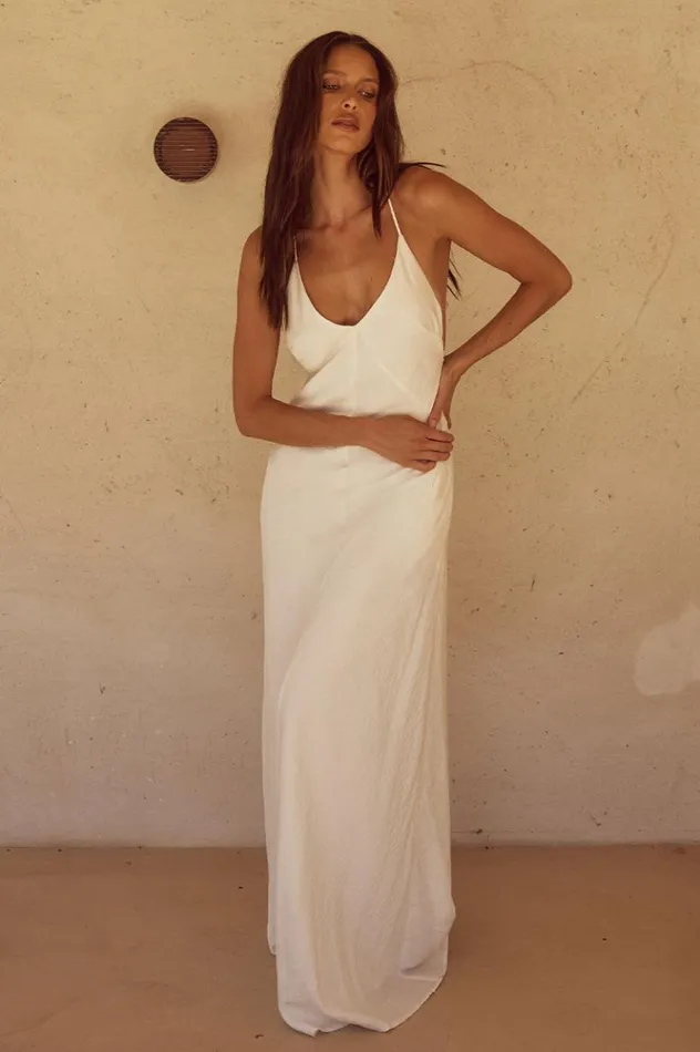Women Maxi Dresses Runaway The Label AIDANA MAXI DRESS White