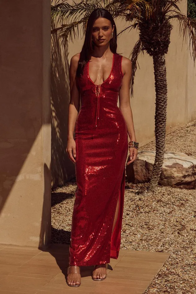 Women Maxi Dresses Runaway The Label BLAISE MAXI DRESS Red