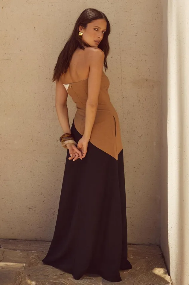Women Maxi Dresses Runaway The Label CALISSA MAXI DRESS Caramel Multi