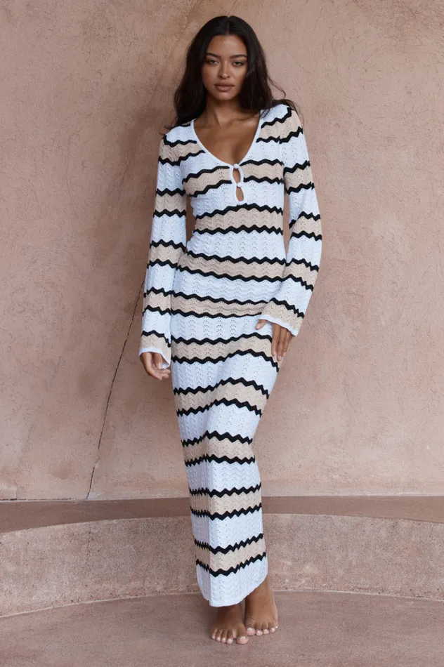 Women Maxi Dresses Runaway The Label CAPRICE MAXI DRESS Sand Combo