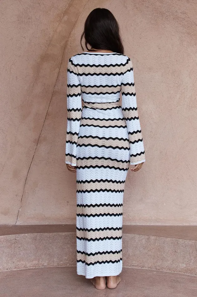 Women Maxi Dresses Runaway The Label CAPRICE MAXI DRESS Sand Combo