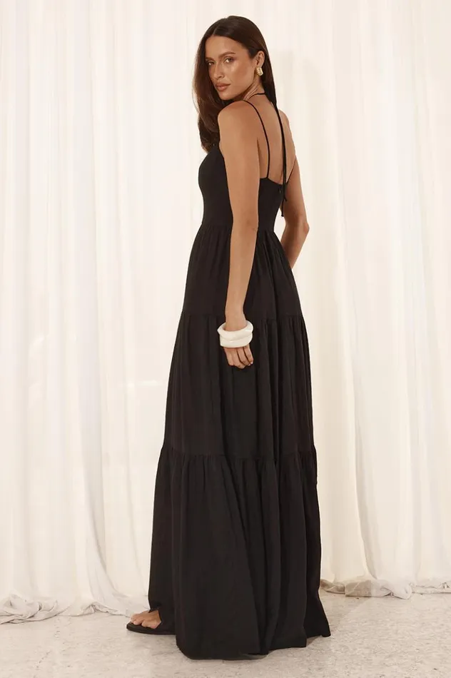 Women Maxi Dresses Runaway The Label CHIARA MAXI DRESS Black