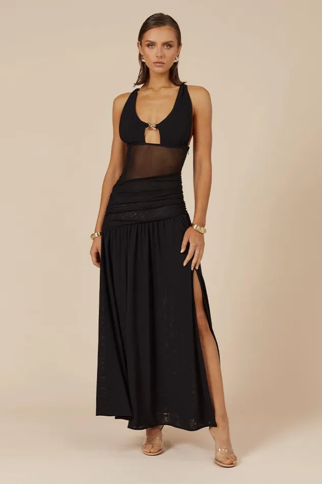 Women Maxi Dresses Runaway The Label DENVER MAXI DRESS Black