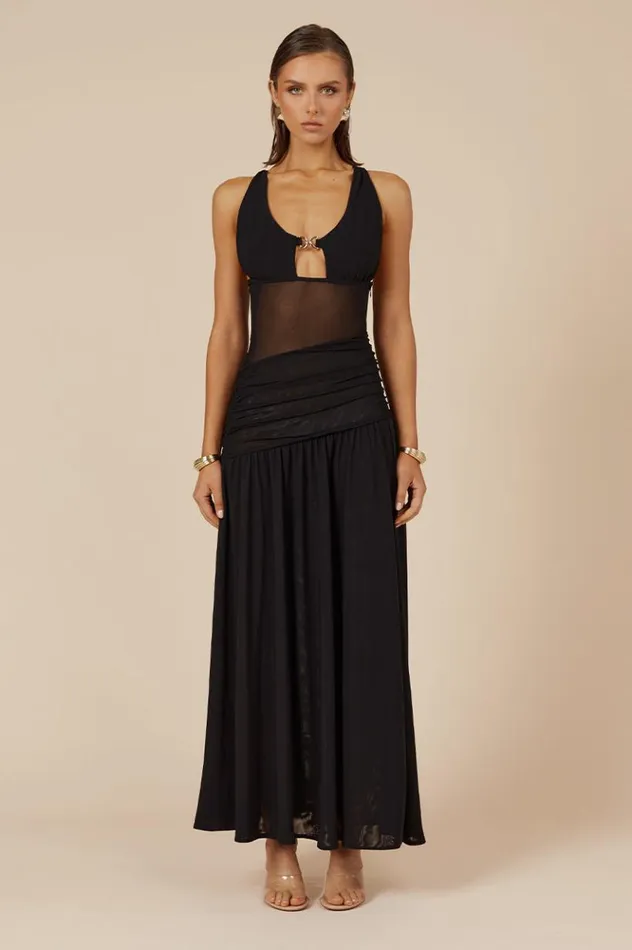 Women Maxi Dresses Runaway The Label DENVER MAXI DRESS Black