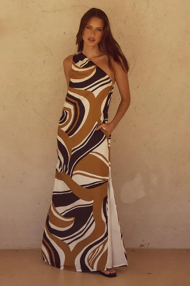 Women Maxi Dresses Runaway The Label KATIKA MAXI DRESS Pantina Caramel