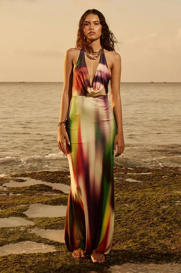 Women Maxi Dresses Runaway The Label LORITA MAXI DRESS Cyprus Print