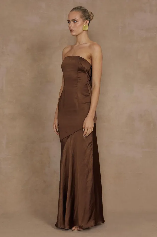 Women Maxi Dresses Runaway The Label MULANI MAXI DRESS Espresso
