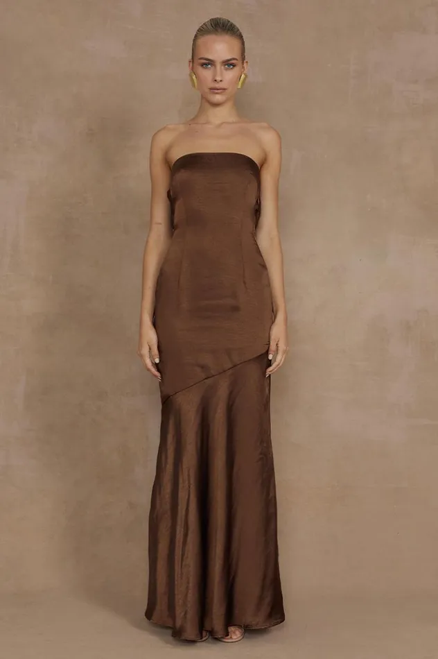 Women Maxi Dresses Runaway The Label MULANI MAXI DRESS Espresso