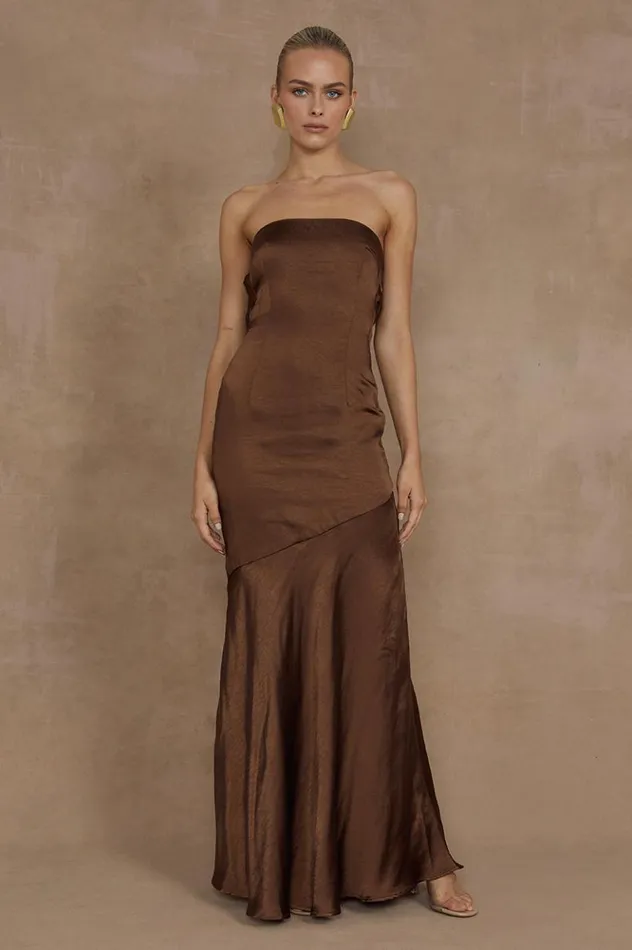 Women Maxi Dresses Runaway The Label MULANI MAXI DRESS Espresso