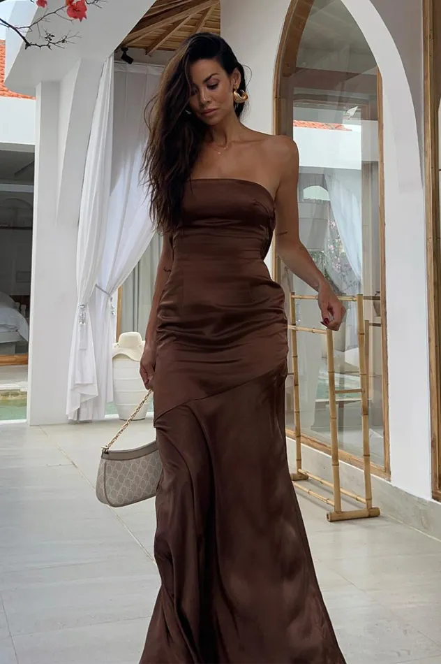Women Maxi Dresses Runaway The Label MULANI MAXI DRESS Espresso