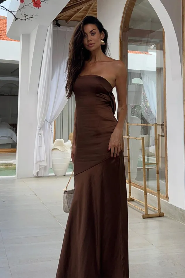 Women Maxi Dresses Runaway The Label MULANI MAXI DRESS Espresso