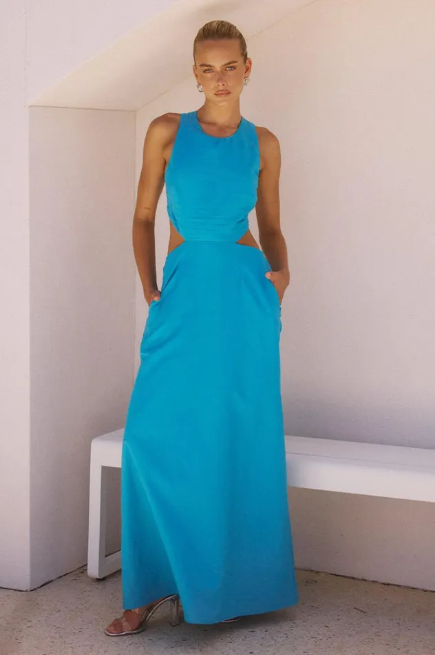 Women Maxi Dresses Runaway The Label MURILO MAXI DRESS Blue