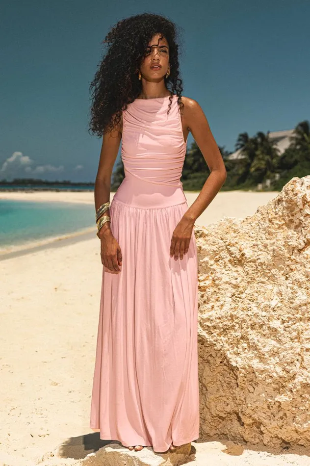 Women Maxi Dresses Runaway The Label NALLA MAXI DRESS Pink