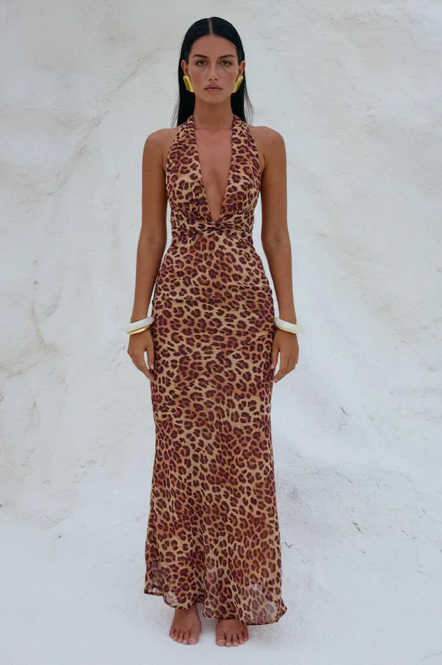 Women Maxi Dresses Runaway The Label TENAYA MAXI DRESS Leopard Print