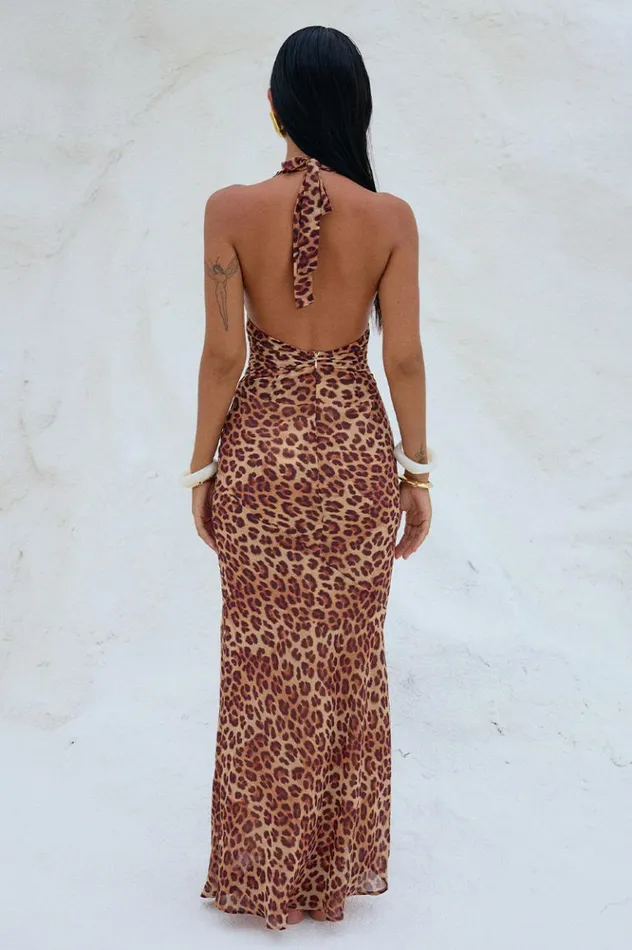Women Maxi Dresses Runaway The Label TENAYA MAXI DRESS Leopard Print