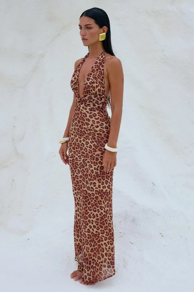 Women Maxi Dresses Runaway The Label TENAYA MAXI DRESS Leopard Print