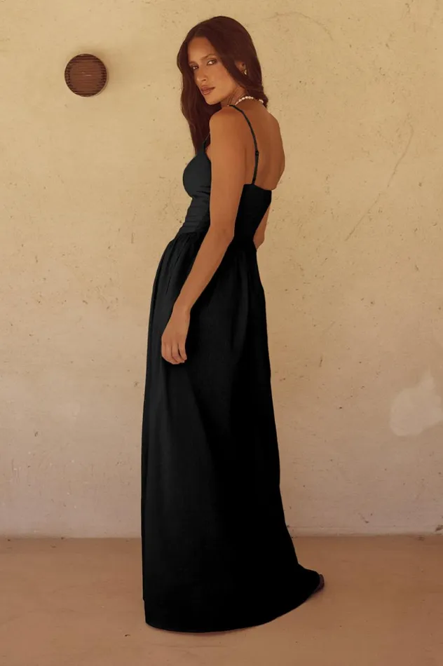Women Maxi Dresses Runaway The Label ZEPHY MAXI DRESS Black