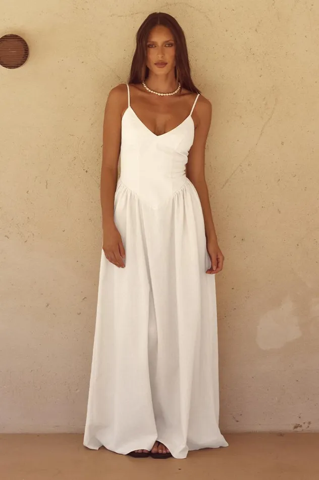 Women Maxi Dresses Runaway The Label ZEPHY MAXI DRESS White