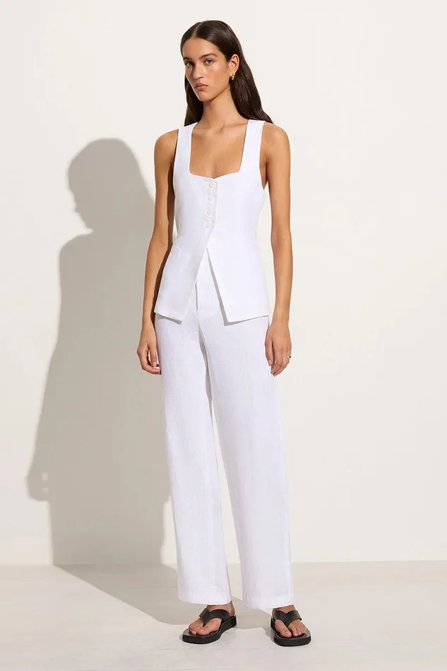 Women Maya Vest White Faithfull The Brand Tops Women Maya Vest White Faithfull The Brand Tops
