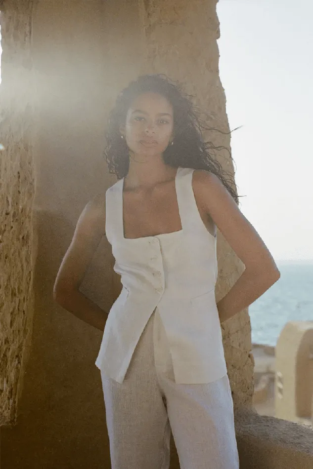 Women Maya Vest White Faithfull The Brand Tops Women Maya Vest White Faithfull The Brand Tops
