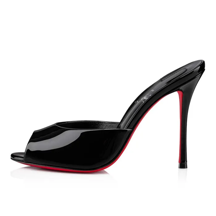Women Me Dolly 100 Mm Mules 8211 Patent Calf 8211 Black Blacklin Black Christian Louboutin Sandals and Slides