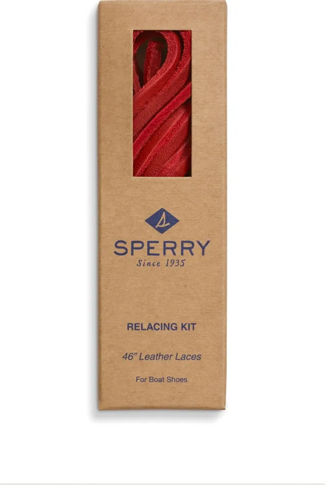 WomenMen Lace Kit With Needle Scarlet Red Sperry Shoe Care and Laces