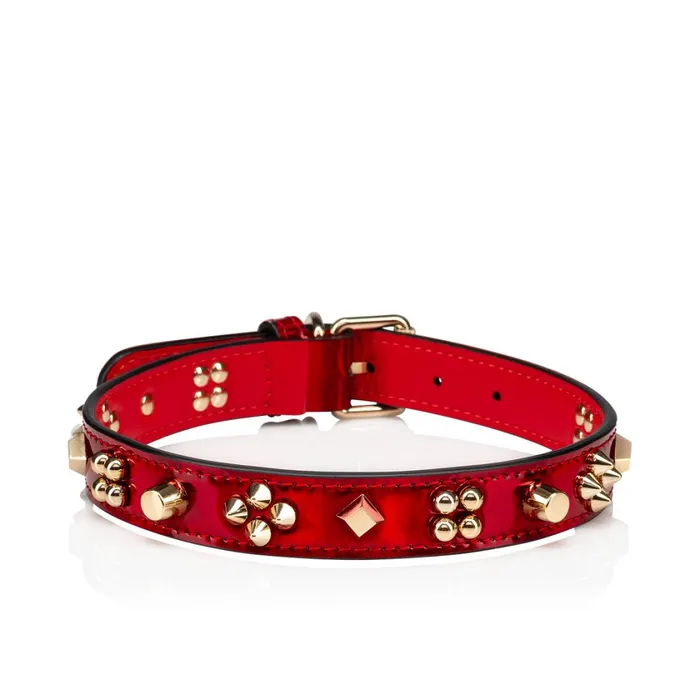 WomenMen Loubicollar M Pet Collar 8211 Patent Calf Psychic And Spikes Carasky 8211 Loubi Red Christian Louboutin Pet Accessories WomenMen Loubicollar M Pet Collar 8211 Patent Calf Psychic And Spikes Carasky 8211 Loubi Red Christian Louboutin Pet Accessories