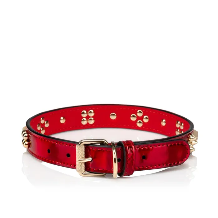 WomenMen Loubicollar M Pet Collar 8211 Patent Calf Psychic And Spikes Carasky 8211 Loubi Red Christian Louboutin Pet Accessories WomenMen Loubicollar M Pet Collar 8211 Patent Calf Psychic And Spikes Carasky 8211 Loubi Red Christian Louboutin Pet Accessories