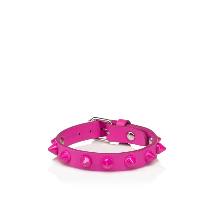 WomenMen Loubilink Bracelet 8211 Calf Leather And Spikes 8211 Bolerose Pink Christian Louboutin Bracelets WomenMen Loubilink Bracelet 8211 Calf Leather And Spikes 8211 Bolerose Pink Christian Louboutin Bracelets