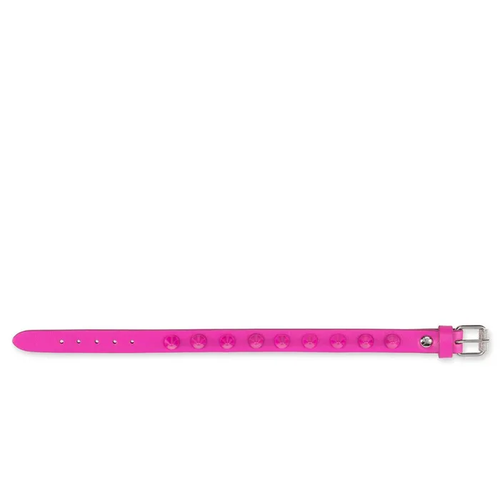 WomenMen Loubilink Bracelet 8211 Calf Leather And Spikes 8211 Bolerose Pink Christian Louboutin Bracelets