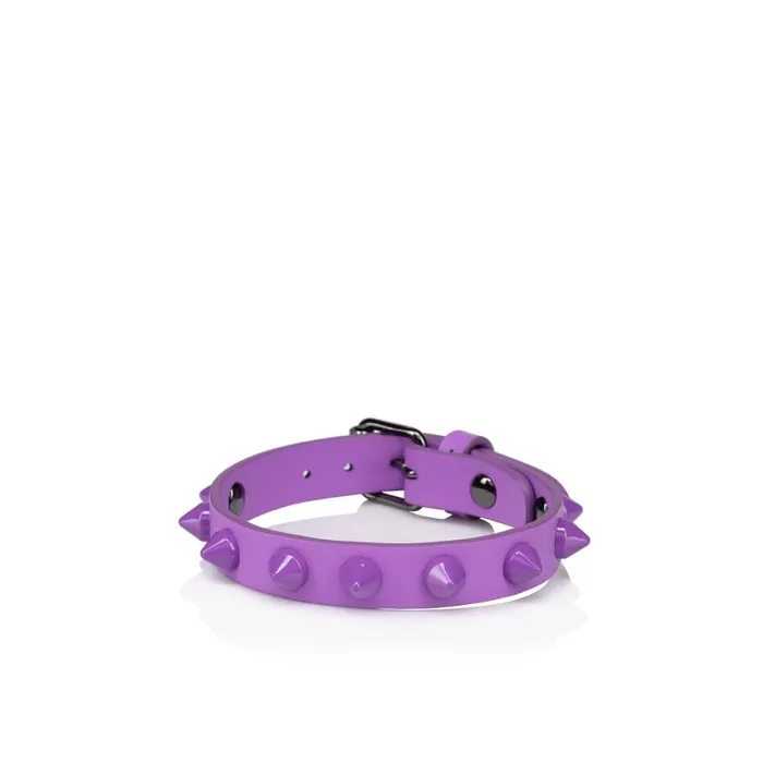 WomenMen Loubilink Bracelet 8211 Calf Leather And Spikes 8211 Frou Frou Purple Christian Louboutin Bracelets WomenMen Loubilink Bracelet 8211 Calf Leather And Spikes 8211 Frou Frou Purple Christian Louboutin Bracelets