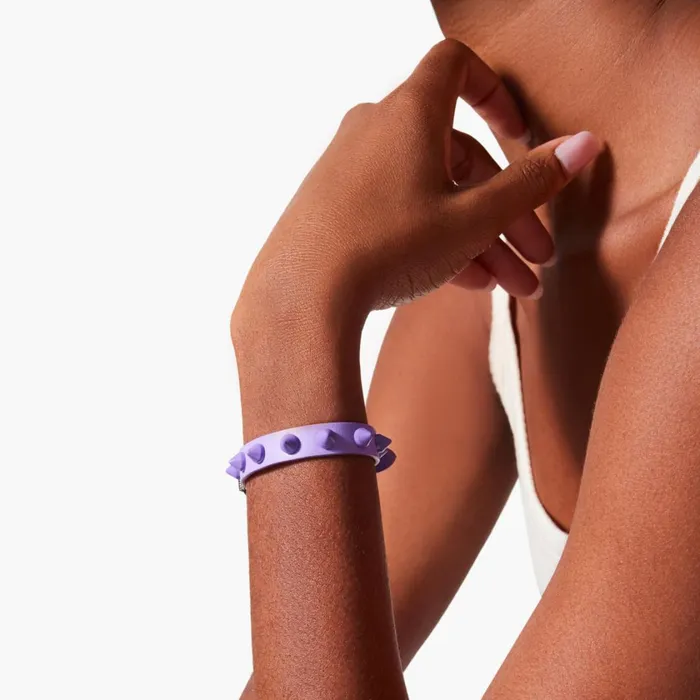 WomenMen Loubilink Bracelet 8211 Calf Leather And Spikes 8211 Frou Frou Purple Christian Louboutin Bracelets