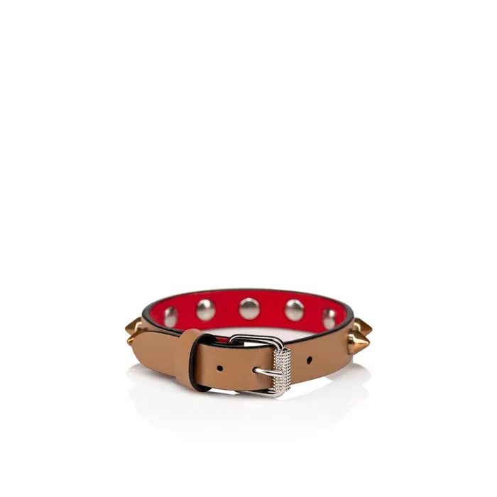 WomenMen Loubilink Bracelet Bracelet 8211 Calf Leather 8211 Nude 3 Nude Christian Louboutin Bracelets